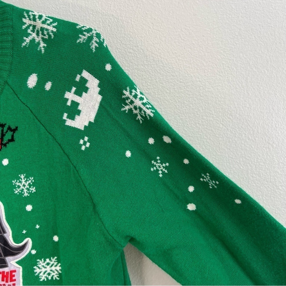 Star Wars kids Green Happy Holidays Christmas Sweater Size XL 100% Cotton - Picture 6 of 7